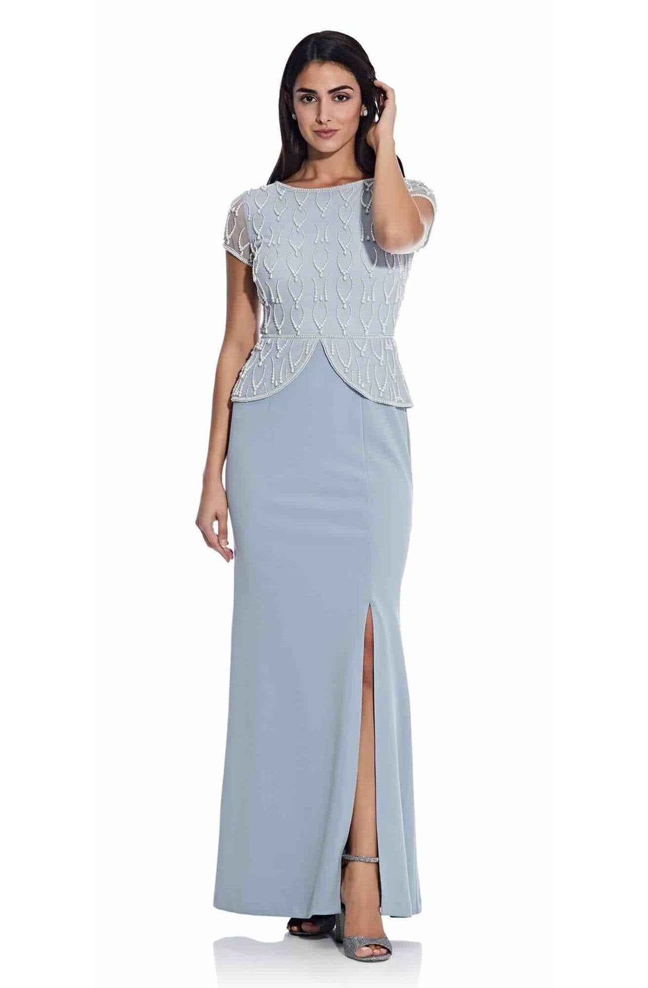 Adrianna Papell Long Formal Popover Dress AP1E207048 - The Dress Outlet