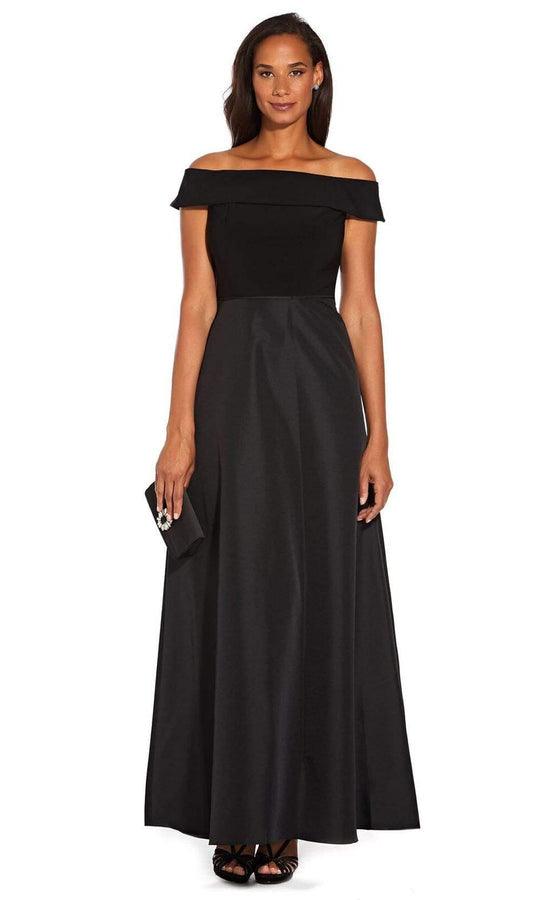 Adrianna Papell Long Off Shoulder Dress AP1E206587 - The Dress Outlet