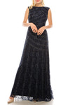 Aidan Mattox Long Cap Sleeve Formal Gown 054471850 - The Dress Outlet