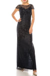 Aidan Mattox Long Formal Beaded Mesh Gown 054472190 - The Dress Outlet