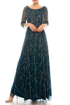 Aidan Mattox Long Formal 3/4 Sleeve Dress MD1E204628 - The Dress Outlet