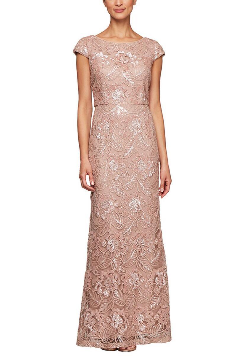 Rose Gold Alex Evenings AE8117922 Formal Long Dress for 259.0