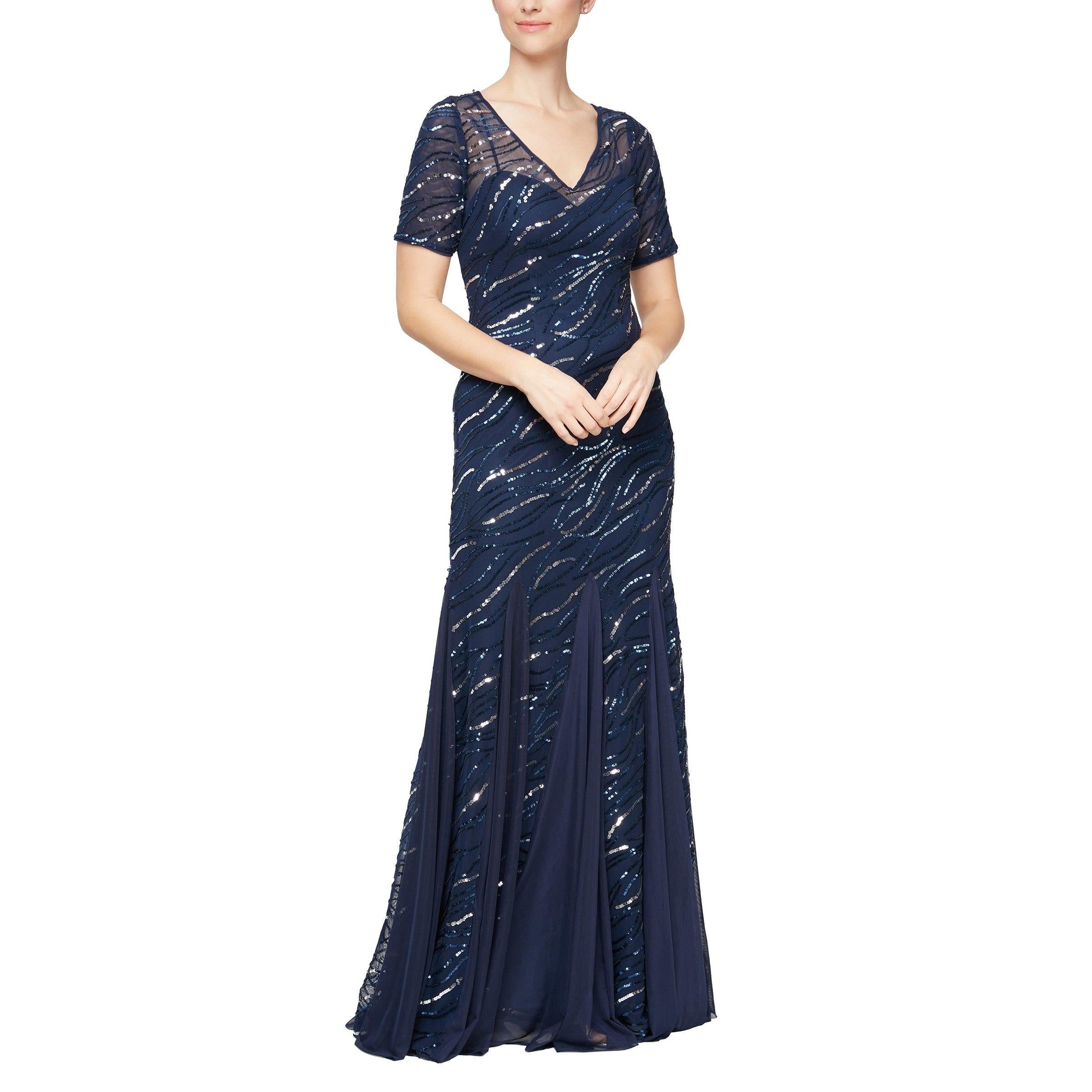 Navy Alex Evenings AE8196804 Long Formal Dress for 239.99 The