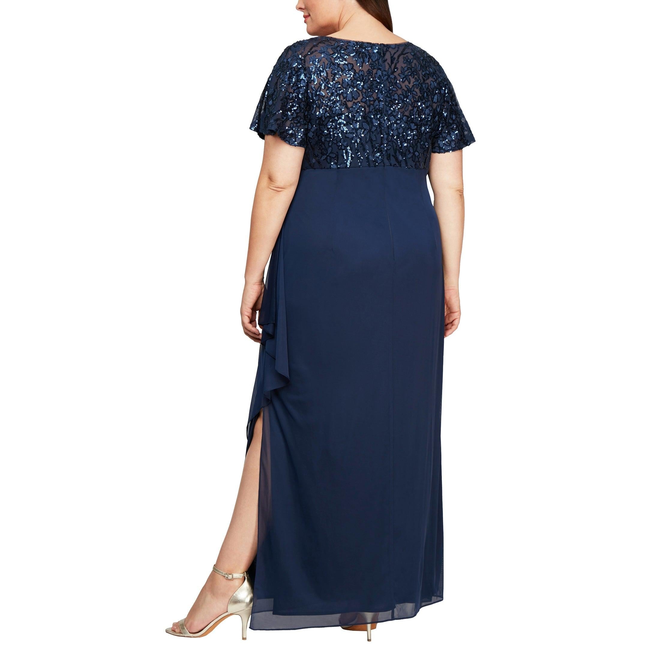 Navy Alex Evenings AE8496771 Plus Size Long Formal Dress for 219.99 The Dress Outlet