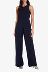 Jumpsuit Crew Neck Sleeveless Formal Wide Leg Jumpsuit Midnight