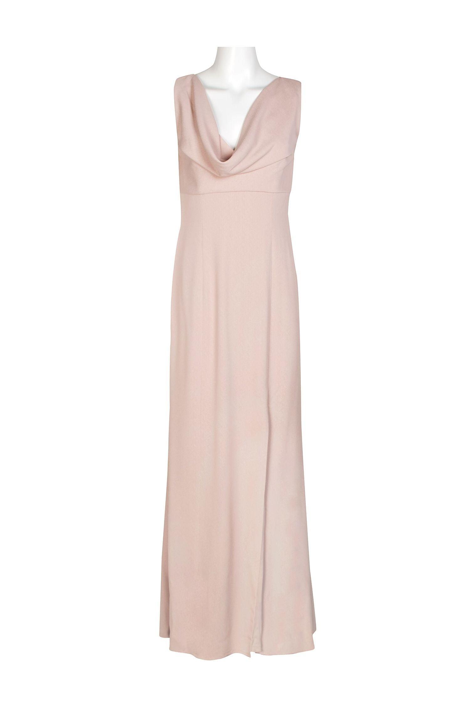 Blush Adrianna Papell AP1E208634 Cowl Neck Sleeveless Crossed Back