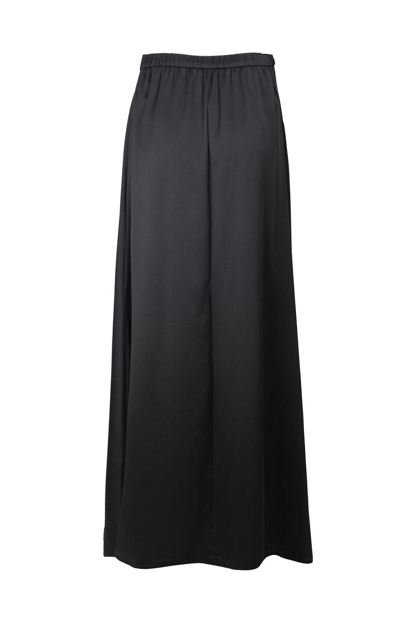 Formal Dresses Mid Waist Slit Formal Draped Crepe Skirt BLACK