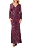 Mother of the Bride Dresses V-Neck Long Sleeve Bodycon Formal Dress CASSIS