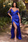 Long Formal Off Shoulder Prom Satin Dress Royal