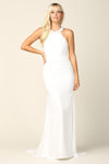 Bridal Long Beaded Halter Wedding Dress - The Dress Outlet