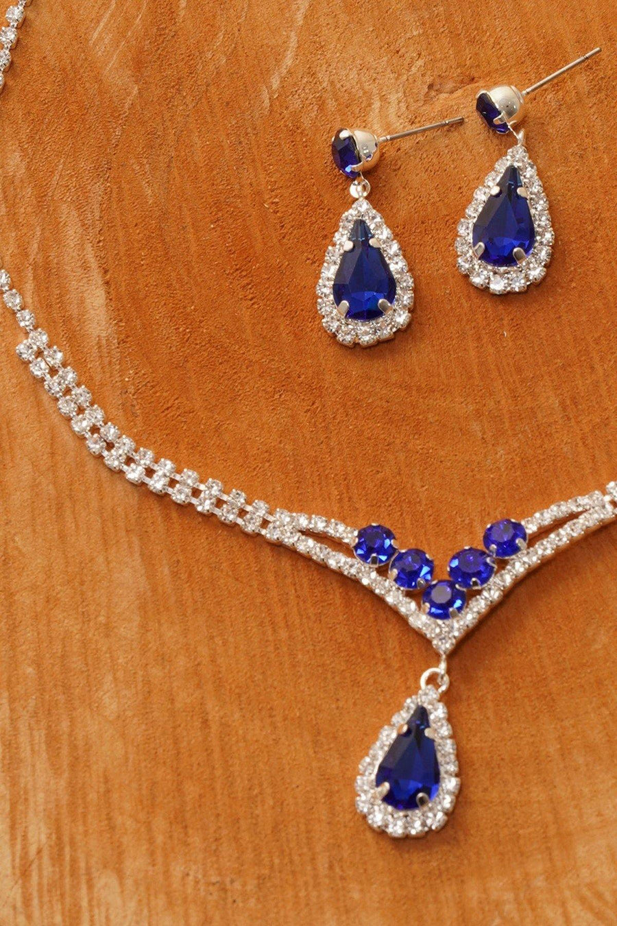 Bridal Rhinestone Necklace Set Wedding Jewelry - The Dress Outlet