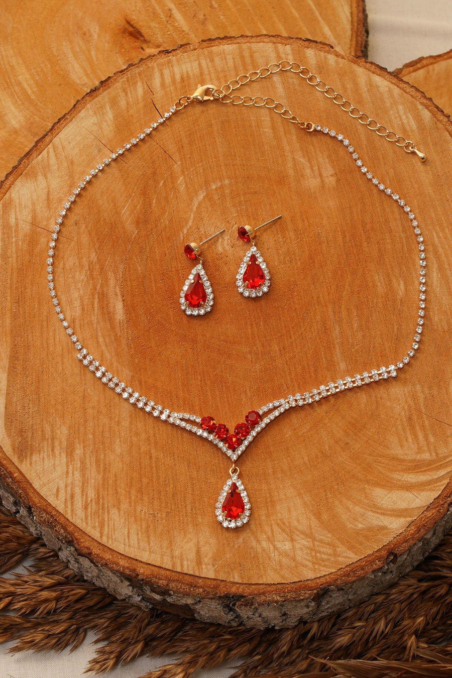 Bridal Rhinestone Necklace Set Wedding Jewelry - The Dress Outlet