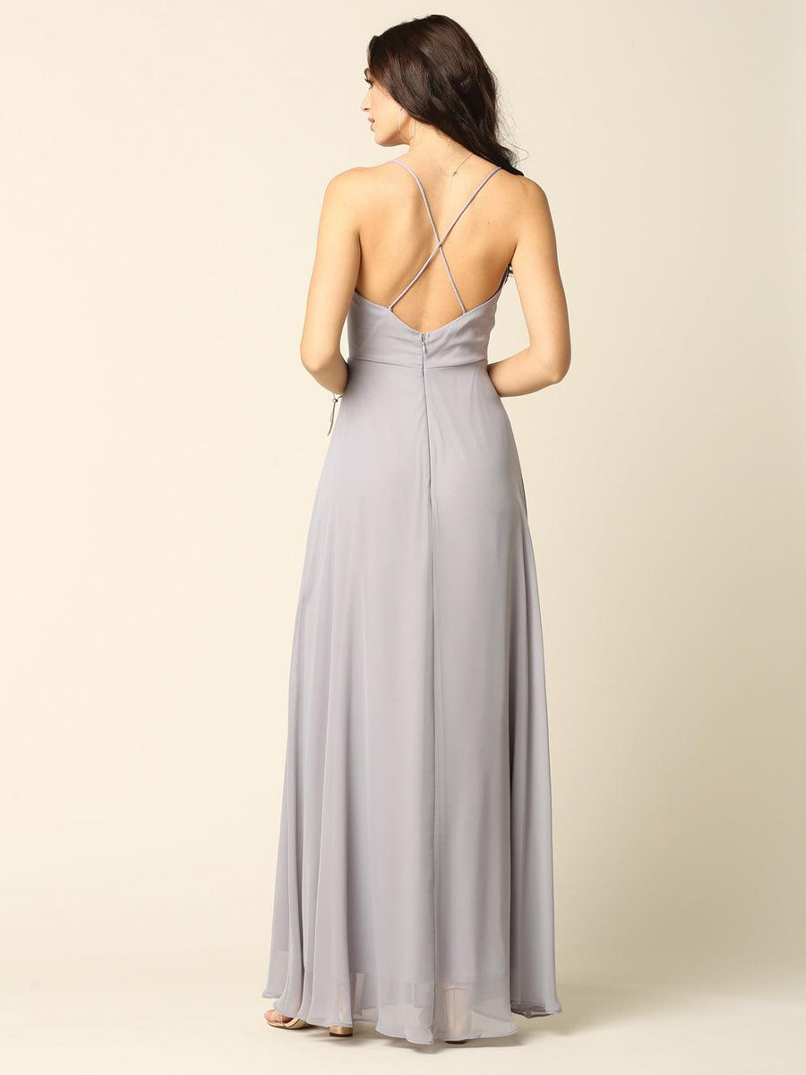 Bridesmaids Long A Line Chiffon Dress - The Dress Outlet