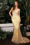 Prom Dresses Long Fitted Evening Gown Yellow