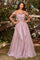 Off Shoulder Corset Long Prom Ball Gown Mauve