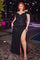 Long Plus Size Prom Dress Black