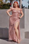 Long Plus Size Prom Dress Blush