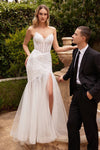 Wedding Dresses Long Strapless Beaded Mermaid Wedding Dress Off White