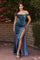 Long Plus Size Prom Dress Smoky Blue