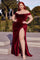 Long Plus Size Prom Dress Burgundy