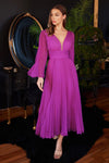 Pleated Chiffon Formal Gown Orchid