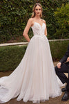 Wedding Dresses Long Spaghetti Strap A Line Wedding Dress Off White