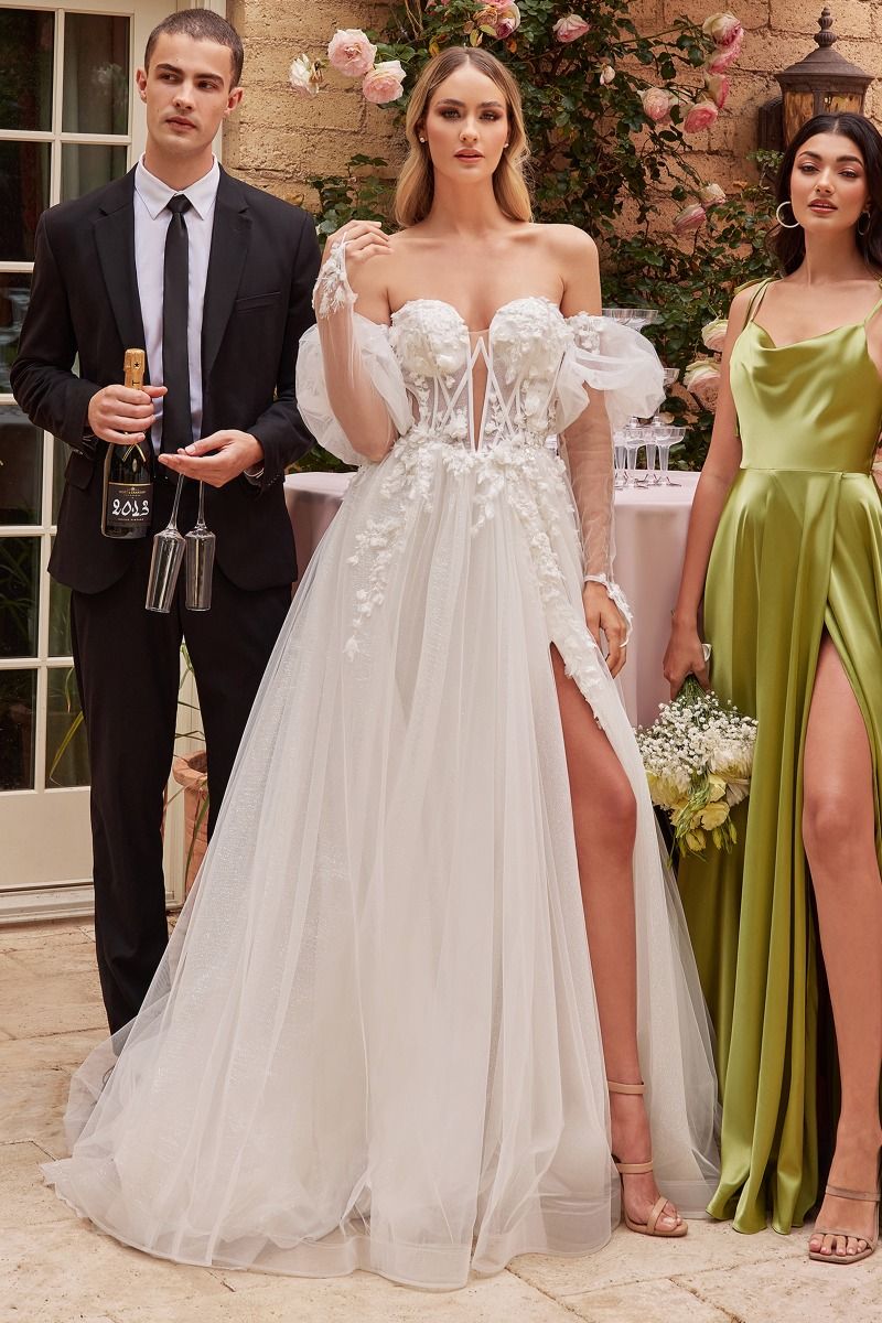 Wedding Dresses Long Ball Gown Strapless Wedding Dress Off White