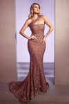 One Shoulder Long Mermaid Prom Dress Rosewood