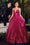 Prom Dresses Long Layered Glittered Ball Gown Fuchsia