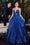 Prom Dresses Long Layered Glittered Ball Gown Royal