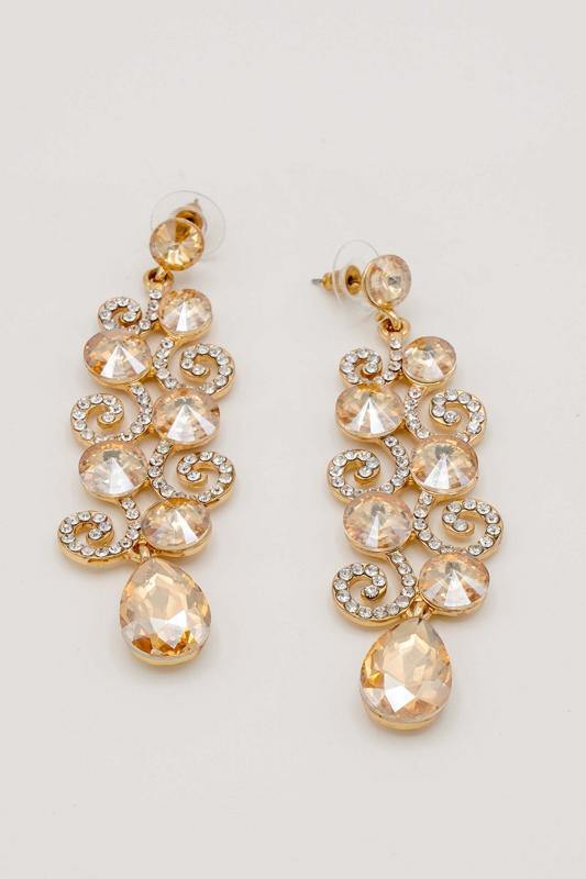 Chandelier Teardrop Bridal Rhinestone Earrings - The Dress Outlet