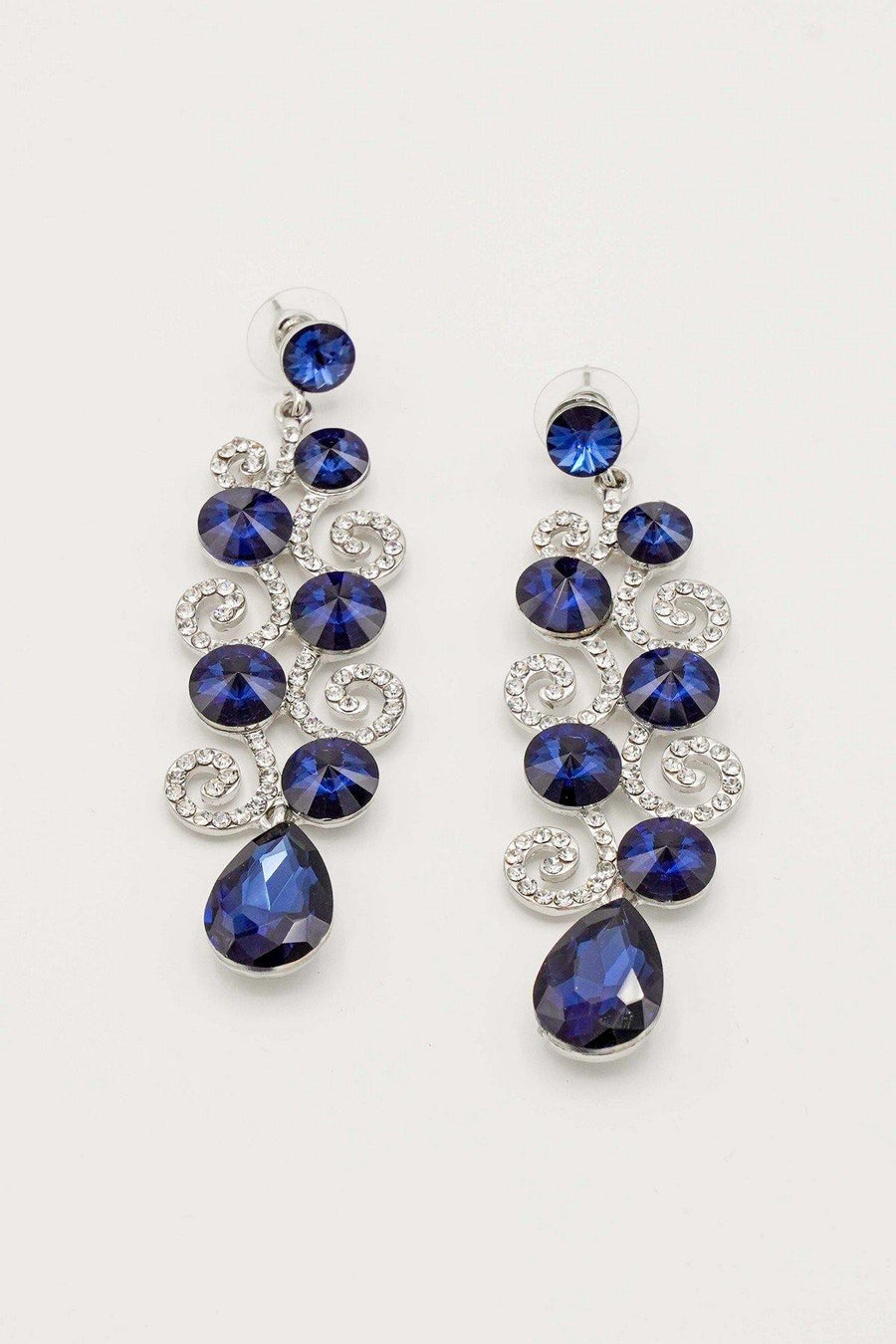 Chandelier Teardrop Bridal Rhinestone Earrings - The Dress Outlet