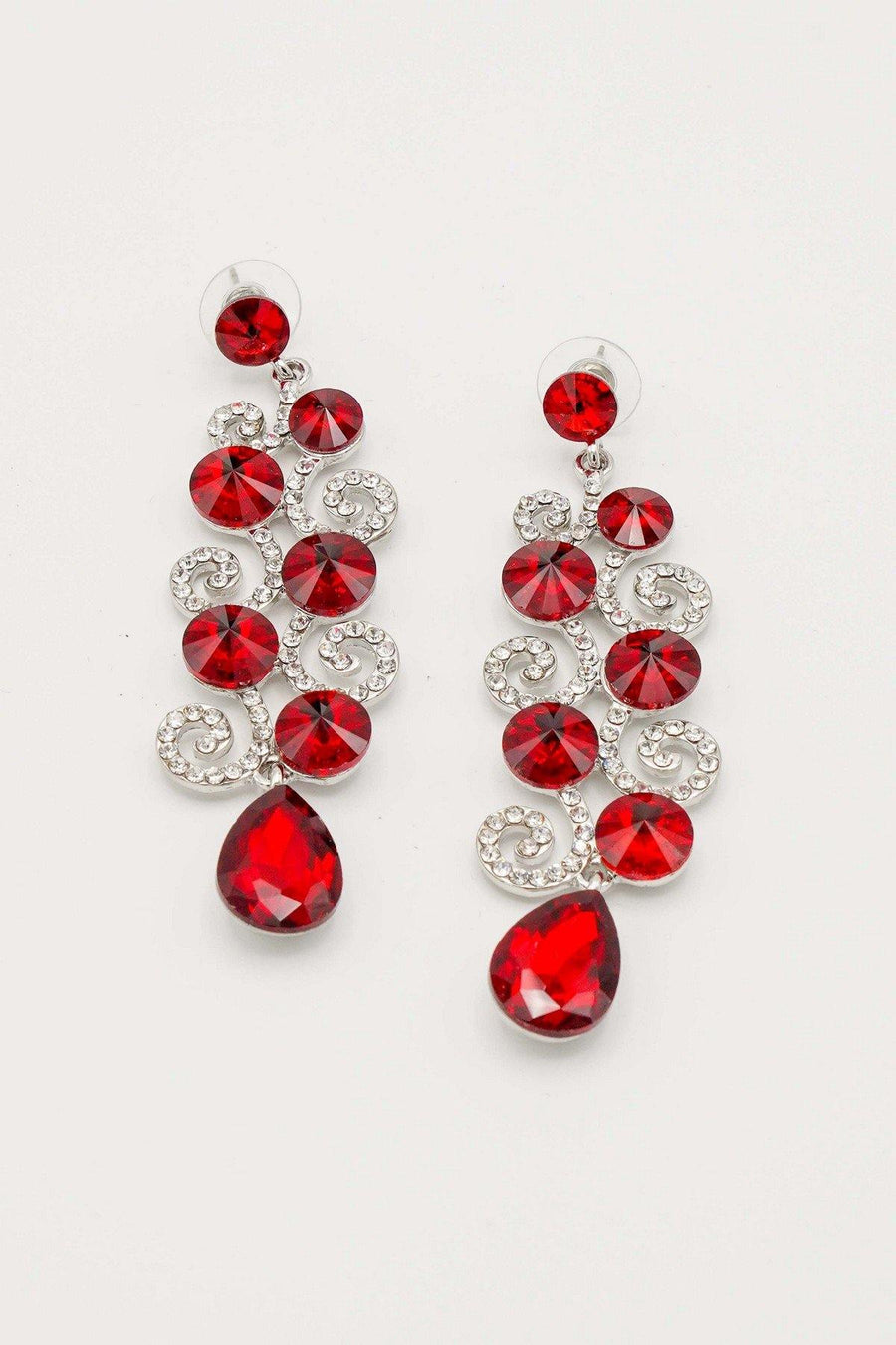 Chandelier Teardrop Bridal Rhinestone Earrings - The Dress Outlet