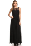 Chiffon Long Sleeveless Bridesmaid Dress - The Dress Outlet