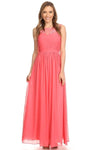 Chiffon Long Sleeveless Bridesmaid Dress - The Dress Outlet