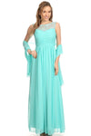 Chiffon Long Sleeveless Bridesmaid Dress - The Dress Outlet