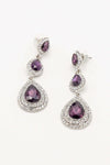 Clear Diamante Teardrop Rhinestone Earrings - The Dress Outlet