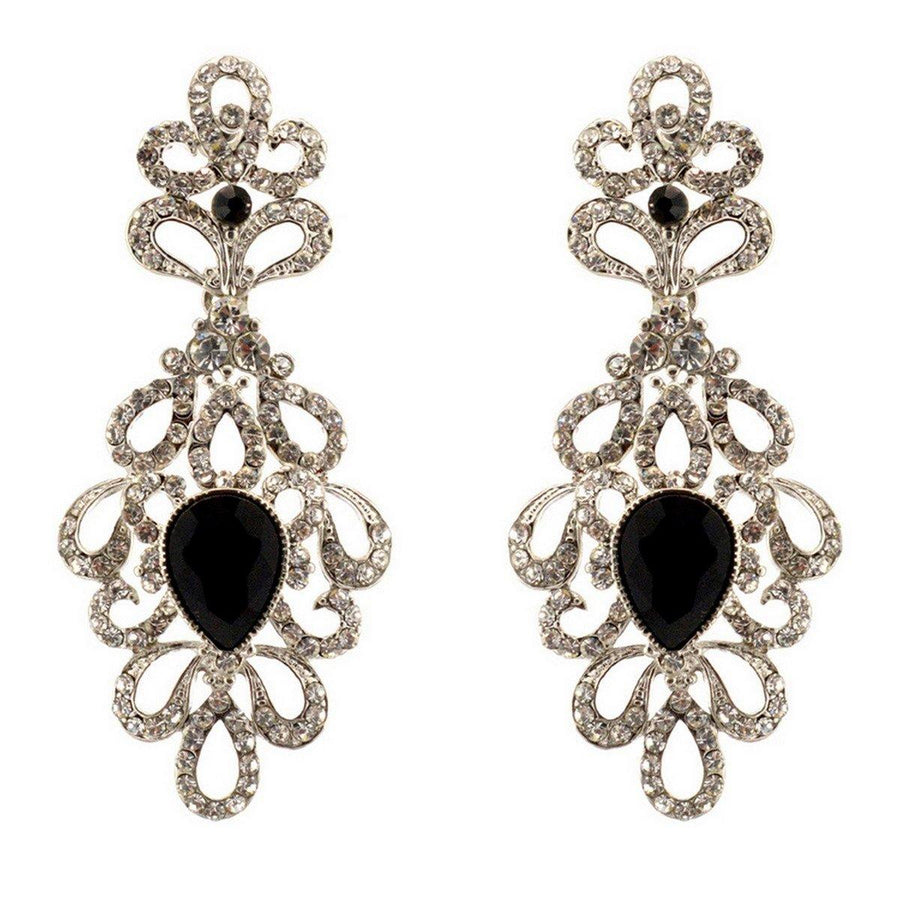 Clear Diamante Teardrop Rhinestone Earrings - The Dress Outlet