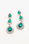 Clear Diamante Teardrop Rhinestone Earrings - The Dress Outlet