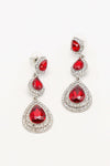 Clear Diamante Teardrop Rhinestone Earrings - The Dress Outlet