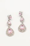 Clear Diamante Teardrop Rhinestone Earrings - The Dress Outlet