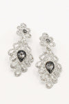 Clear Diamante Teardrop Rhinestone Earrings - The Dress Outlet