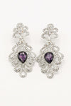 Clear Diamante Teardrop Rhinestone Earrings - The Dress Outlet