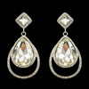 Clear Diamante Teardrop Shaped Rhinestone Earrings - The Dress Outlet