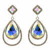 Clear Diamante Teardrop Shaped Rhinestone Earrings - The Dress Outlet