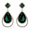 Clear Diamante Teardrop Shaped Rhinestone Earrings - The Dress Outlet