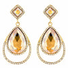 Clear Diamante Teardrop Shaped Rhinestone Earrings - The Dress Outlet