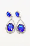 Cluster Teardrop Rhinestone Clear Diamante Earrings - The Dress Outlet