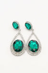 Cluster Teardrop Rhinestone Clear Diamante Earrings - The Dress Outlet