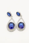 Cluster Teardrop Rhinestone Clear Diamante Earrings - The Dress Outlet